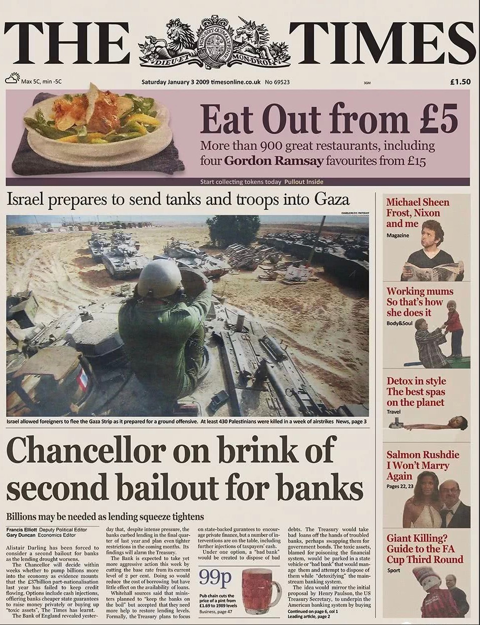 The Times, Chancellor on brink of second bailout for banks